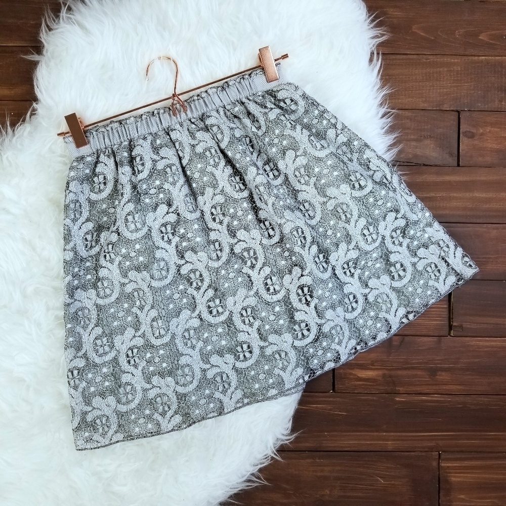 J. Crew Women's 6 Heather Laced Mini Skirt 43452 - Picture 1 of 7